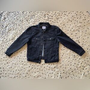 Men Black Jean Jacket, Size: L